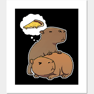 Capybara hungry for Cheese Pizza Posters and Art